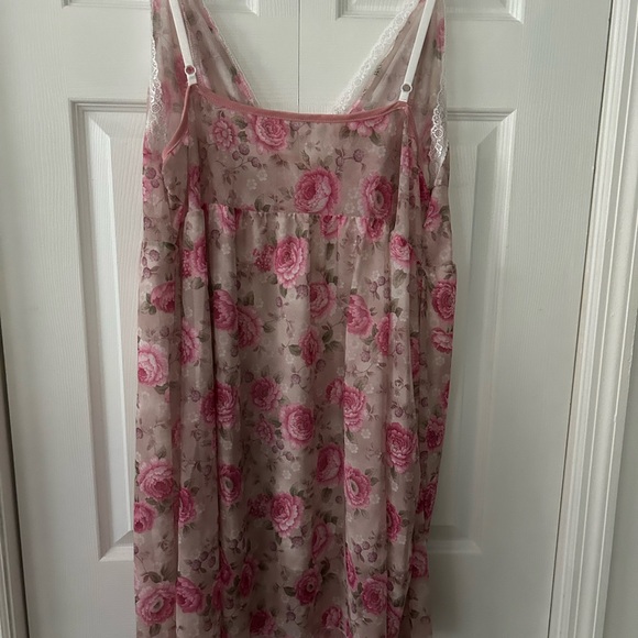 Floral Lace Trim Nightgown - Picture 2 of 2